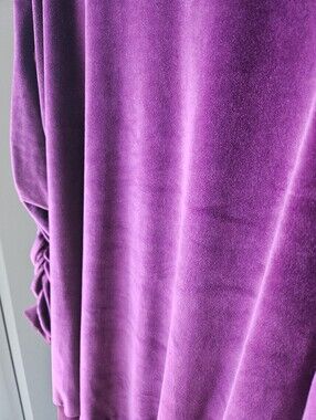 Plush Velvet Tunic Lounge Dress in Purple. Flat Friendly!